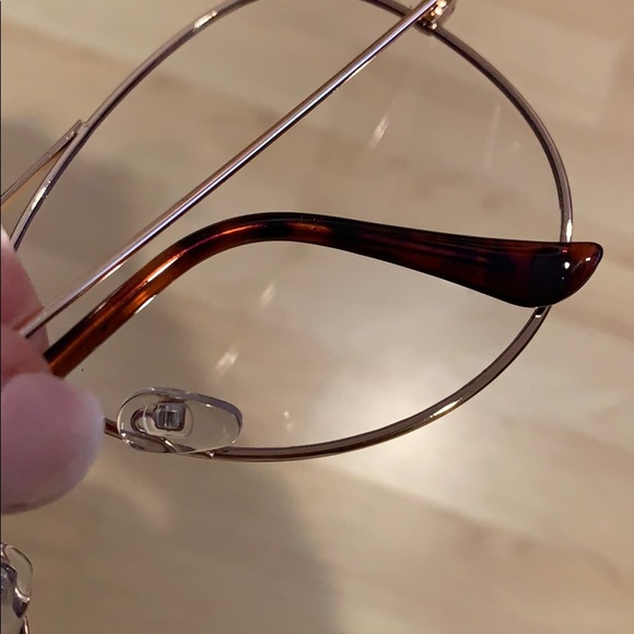 Oversize Aviator Sunglasses Rose Gold Clear Lens - Picture 5 of 8